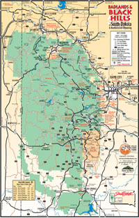 map of the Black Hills area of South Dakota